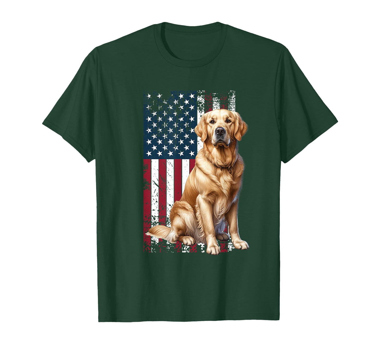 Golden Retriever Dog Owner USA Flag T-Shirt
