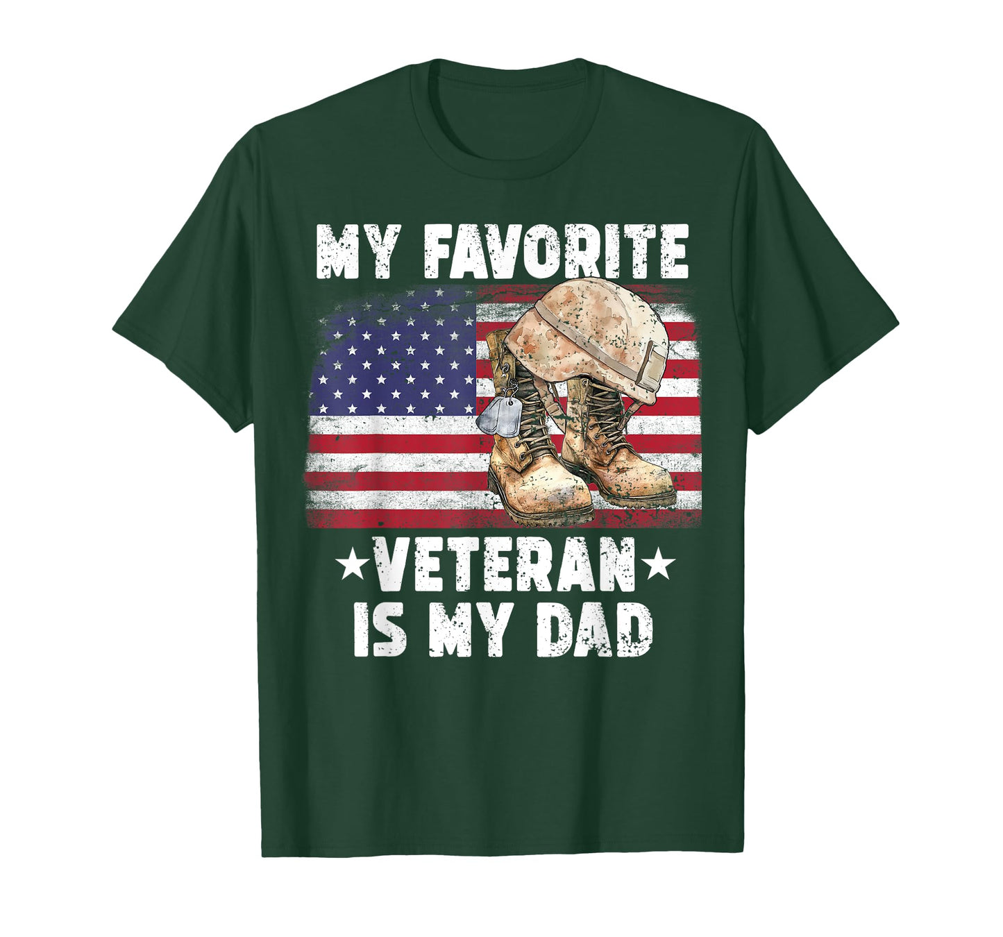 My Favorite Veteran is Dad my Army Veterans day boys girls T-Shirt