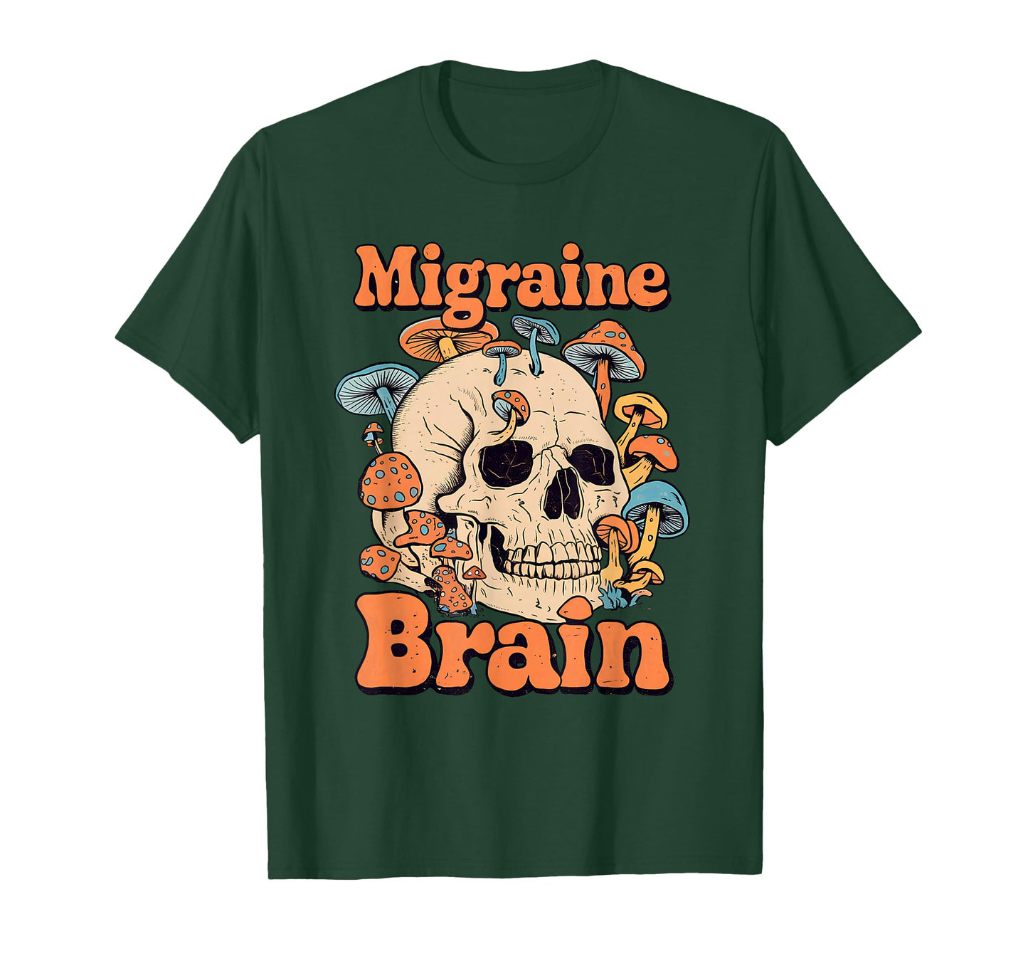 Chronic Migraine Awareness Month Brain Skull Purple Ribbon T-Shirt