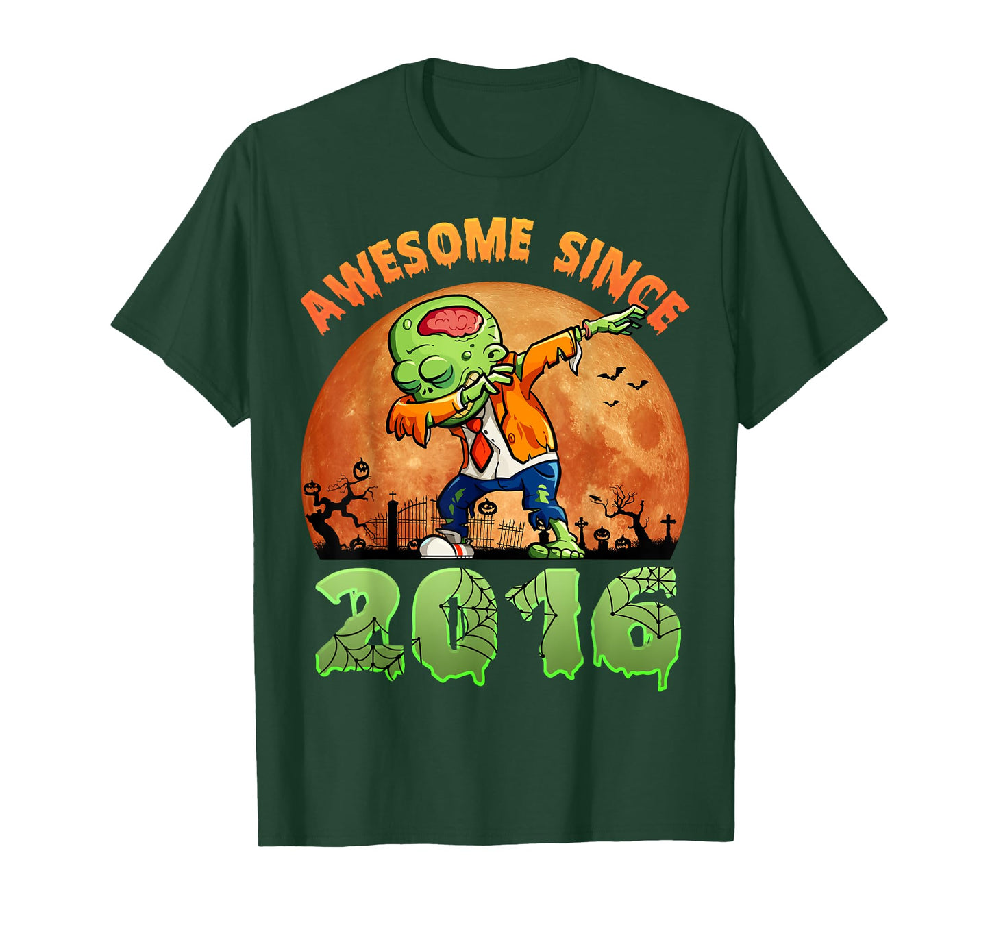 8th Birthday Halloween 8 Years Old Zombie Awesome Since 2016 T-Shirt