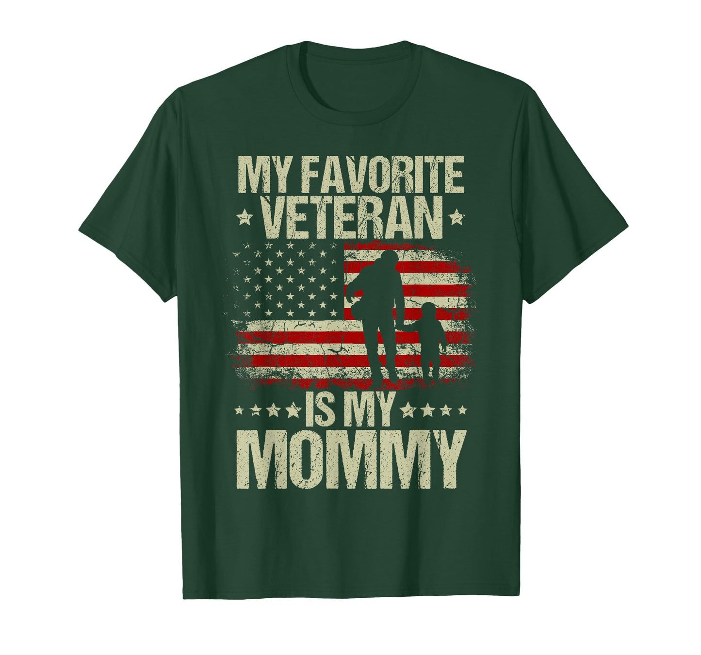 My Favorite Veteran is MyMommy American Flag Veteran-Day T-Shirt
