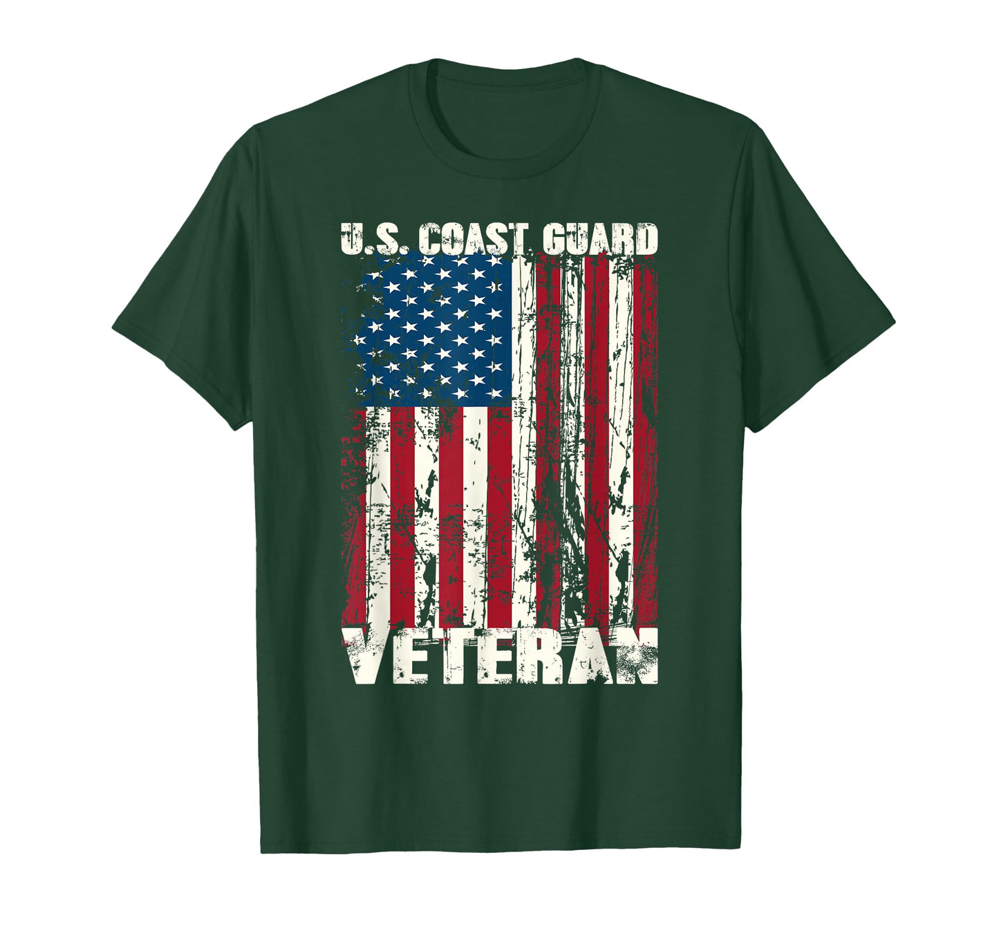 Distressed American Flag Us Coast Guard Veteran Day Gifts T-Shirt