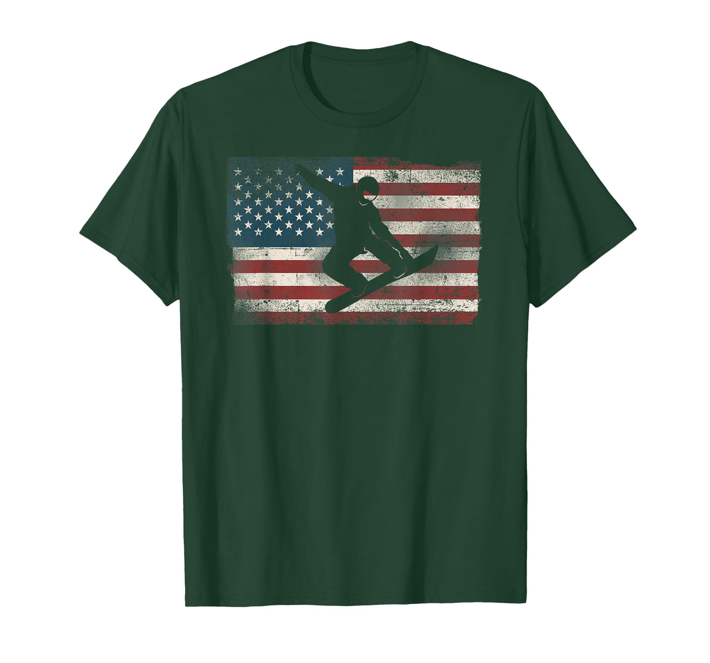 Snowboarding Snowboard Patriotic Vintage American Usa Flag T-Shirt