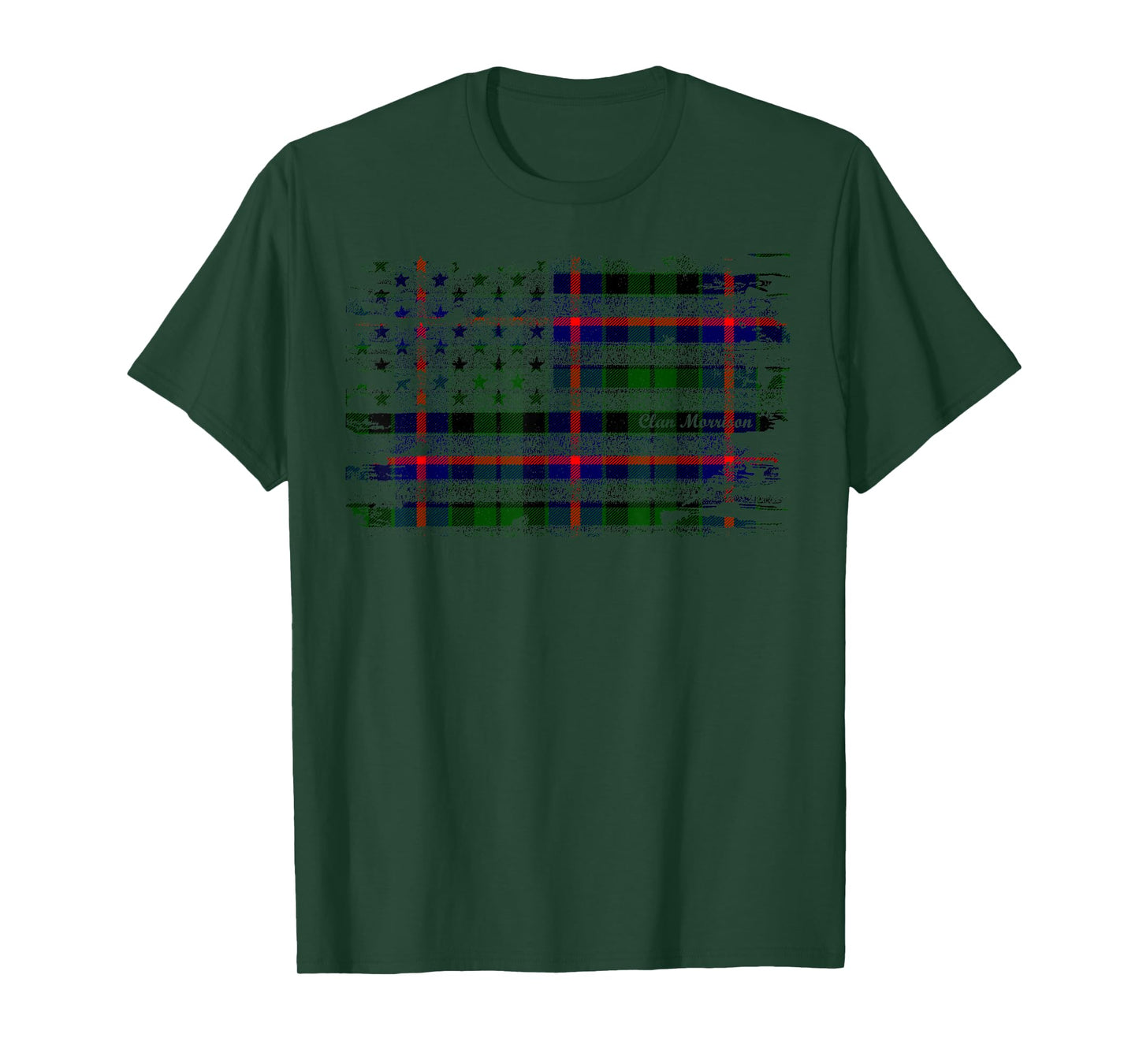 Morrison surname American Flag Scottish Clan Tartan Women Kids Men T-Shirt