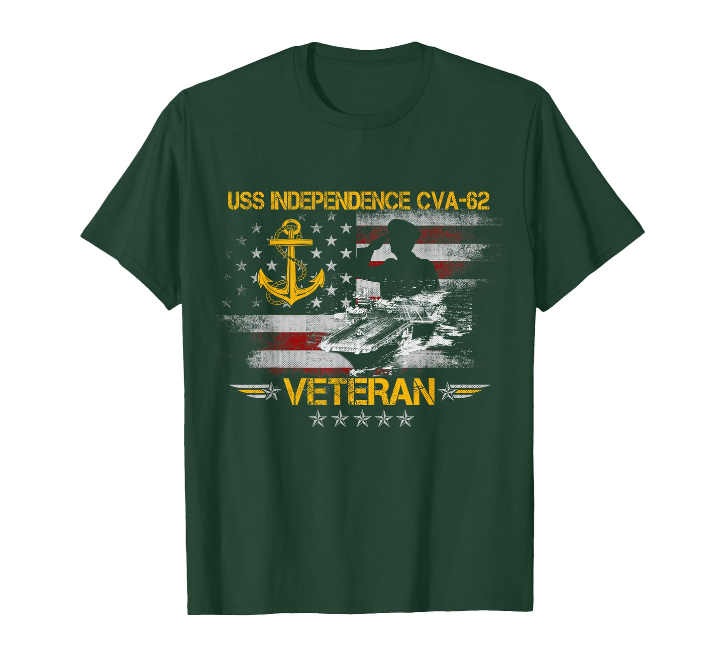 USS Independence CV-62 Aircraft Carrier Veteran FlagVintage T-Shirt