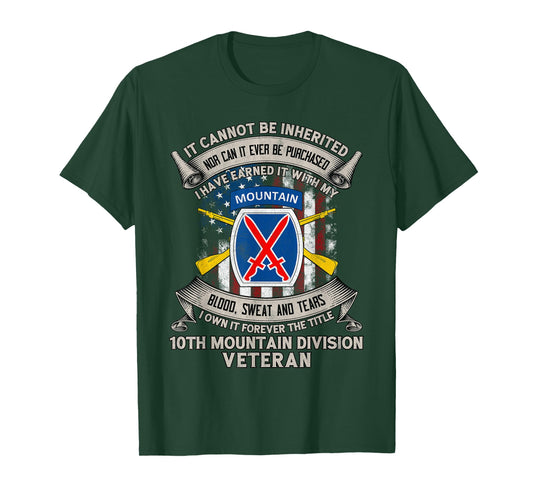 10th Mountain Division Veteran Fort Drum New York Gift Tee T-Shirt