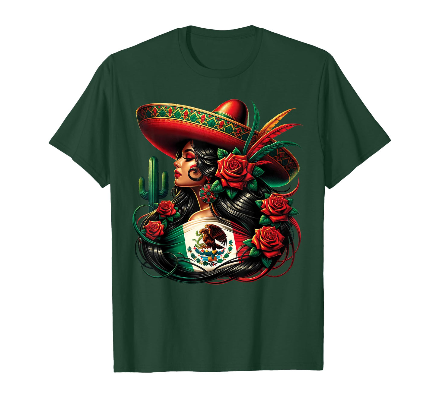 Mexico Flag Mexican Hispanic Siesta Pride Viva Mexico Women T-Shirt