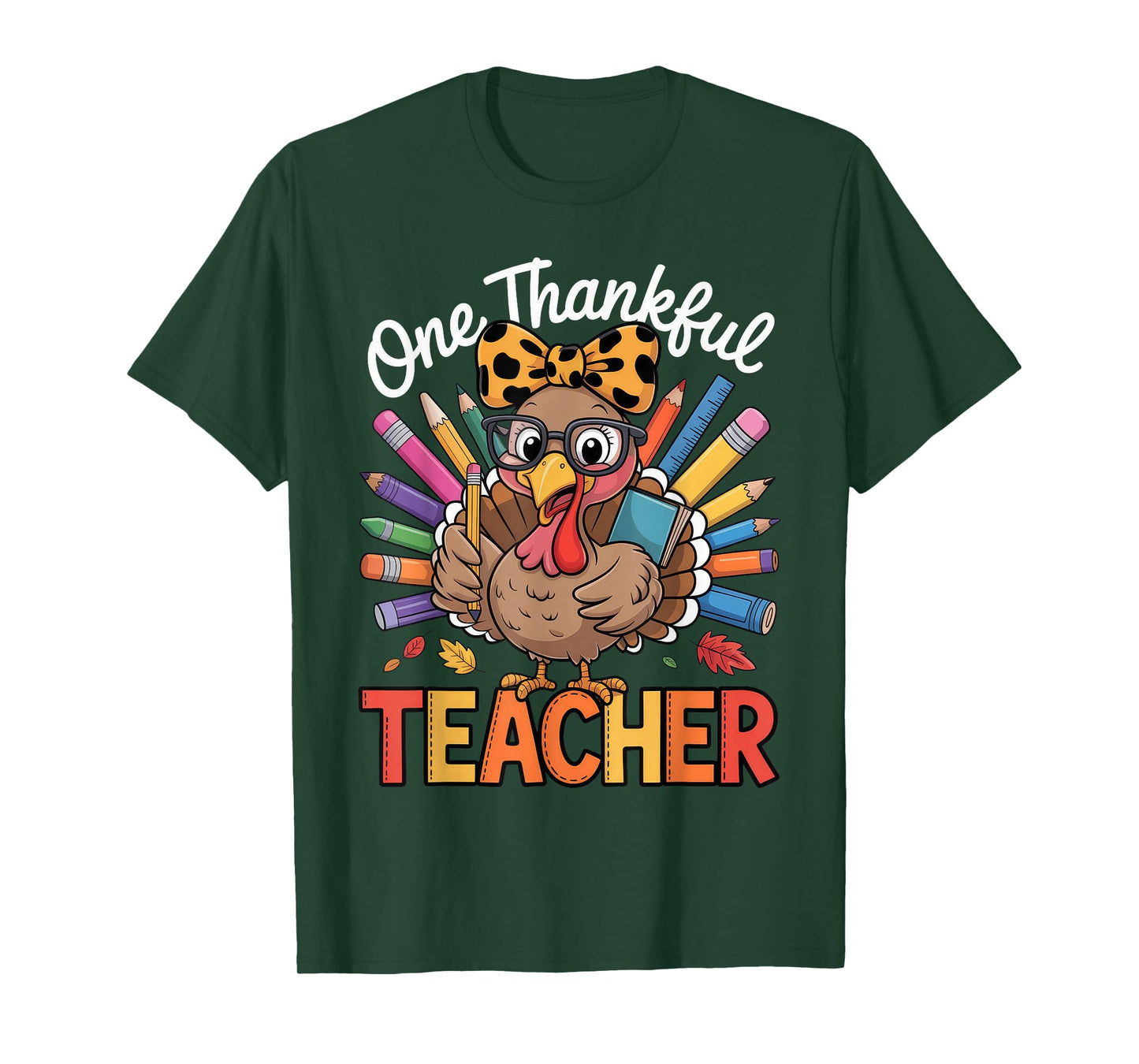 One Thankful Teacher Thanksgiving Turkey T-Shirt