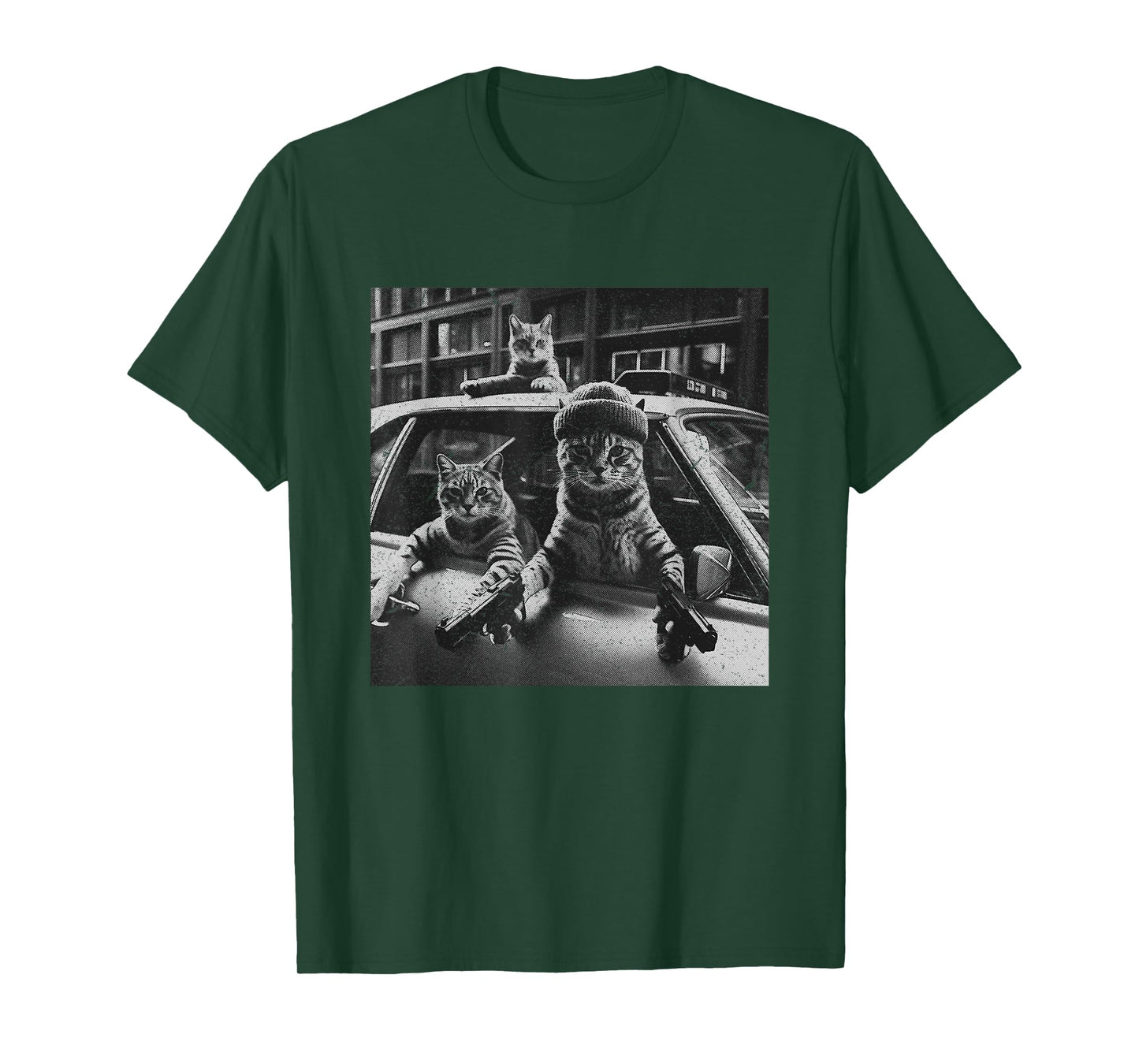 Funny Cat Gang Vintage Cute Kitten Gangster Cat Men Women T-Shirt