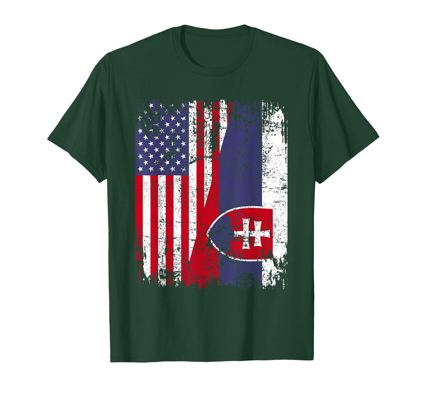 SLOVAK ROOTS | Half American Flag | SLOVAKIA FLAG T-Shirt