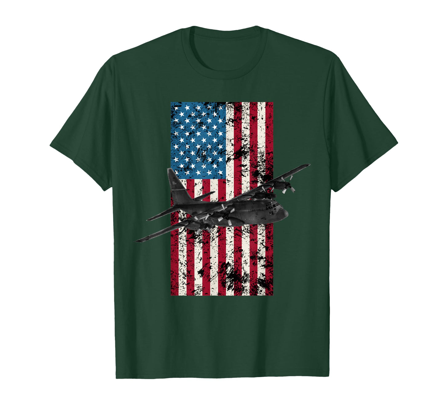 C-130 Hercules Vintage American Flag T-Shirt - Military Tee T-Shirt