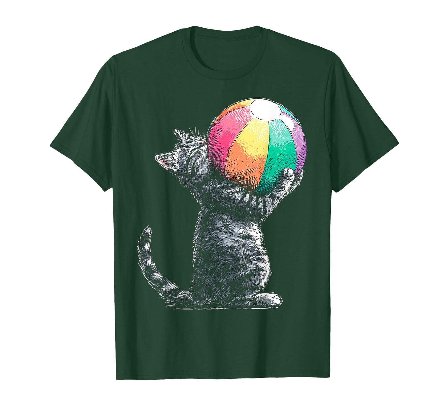 Cat Portrait Playing Cute Animal Graphic Illustration Cat T-Shirt