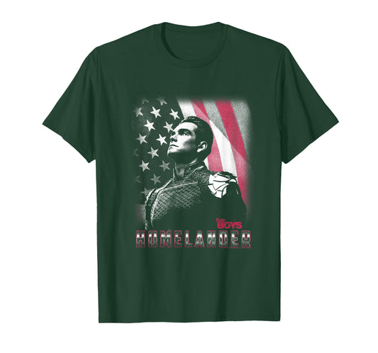 The Boys Patriotic Homelander American Flag Background T-Shirt