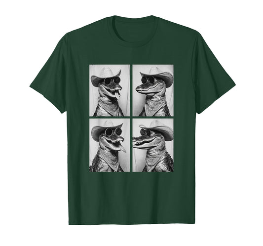 Cowboy Crocodiles with Sunglasses Animal Photo Booth Western T-Shirt