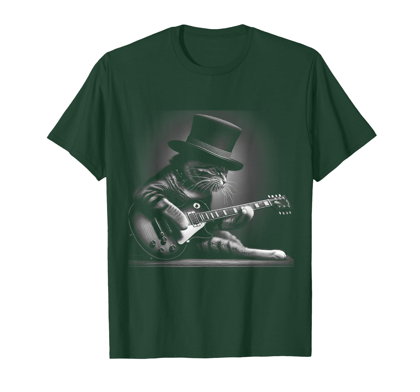 Cat Playing Guitar - Funny Rock Music Guitar Cat T-Shirt