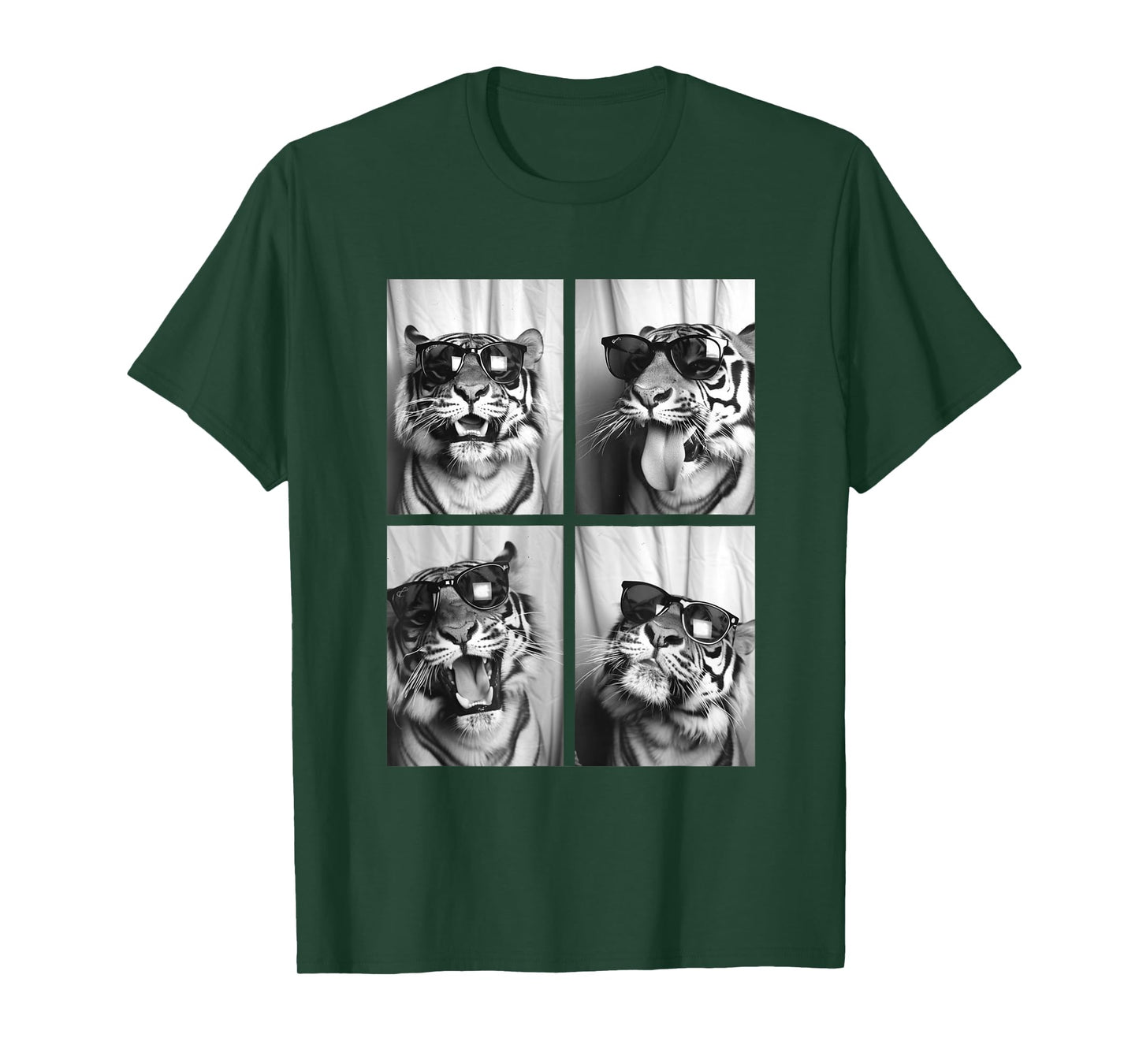 Cute Tigers with Sunglasses Cool Feline Animals Photo Booth T-Shirt