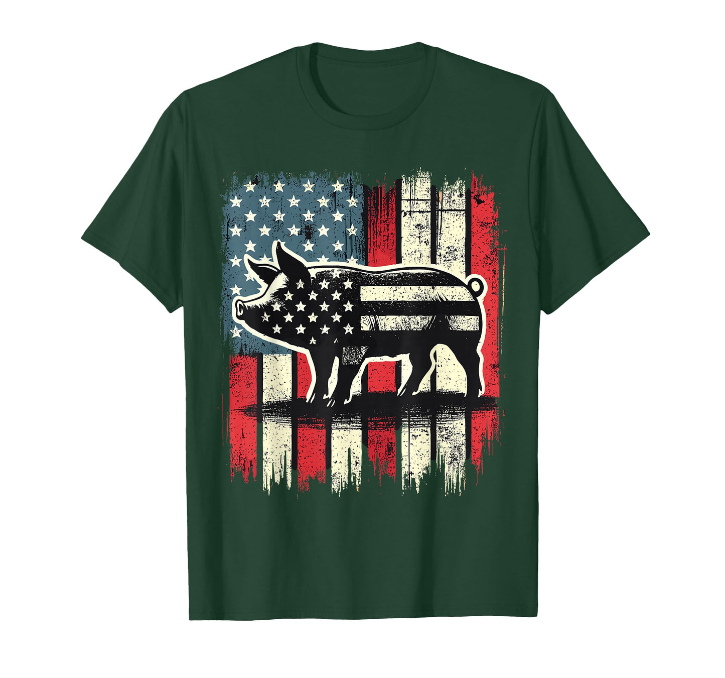 American Flag Pig Lover 4th of July T-Shirt