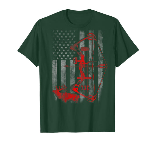 Bow Deer hunting flag Archery T-Shirt