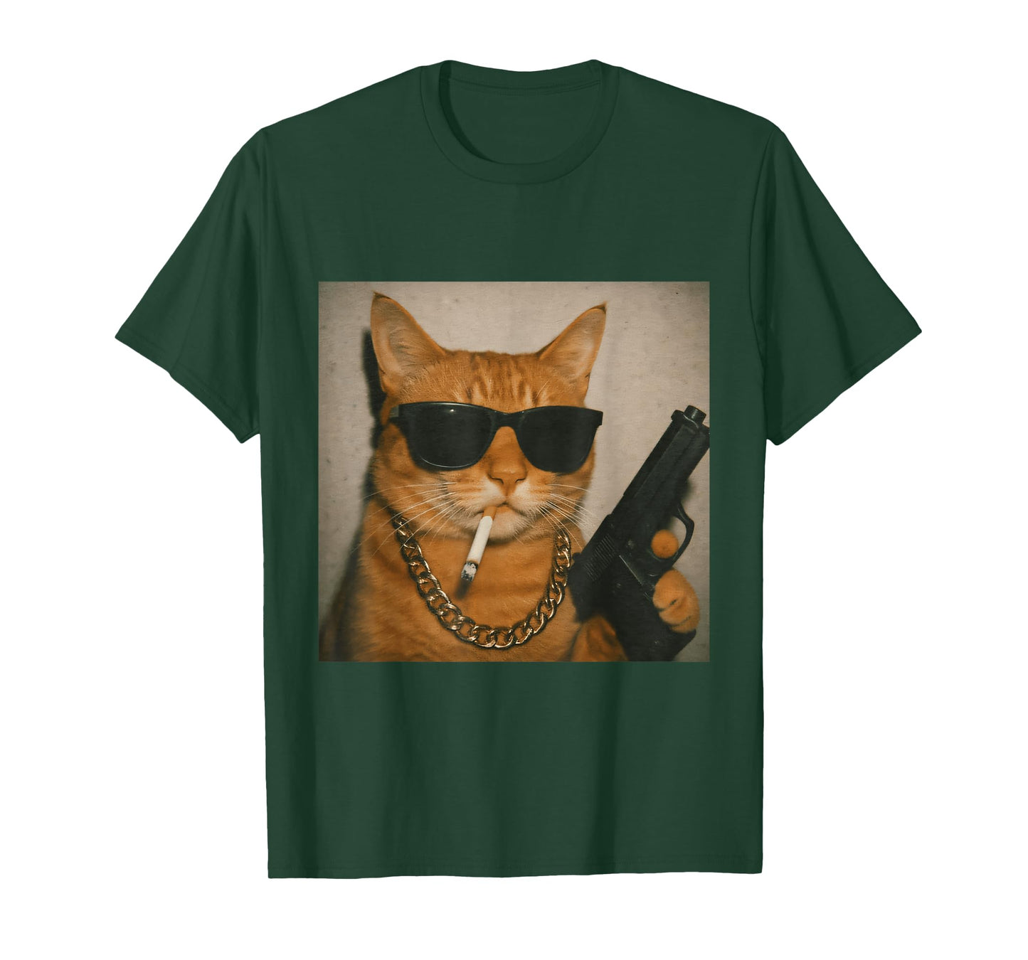 Funny Gangster Cat Smoking Gen Z Retro Meme Cat Lover T-Shirt