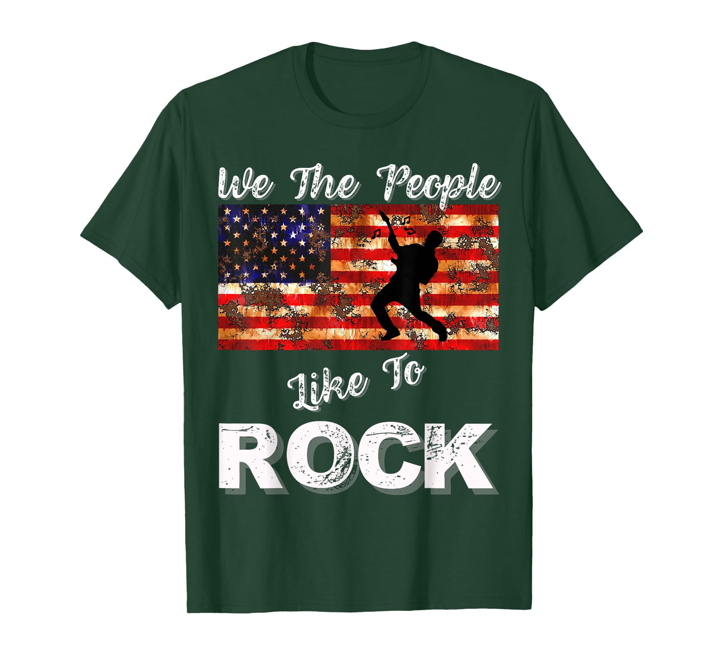 We The People Like to Rock American Flag 4th July Music T-Shirt