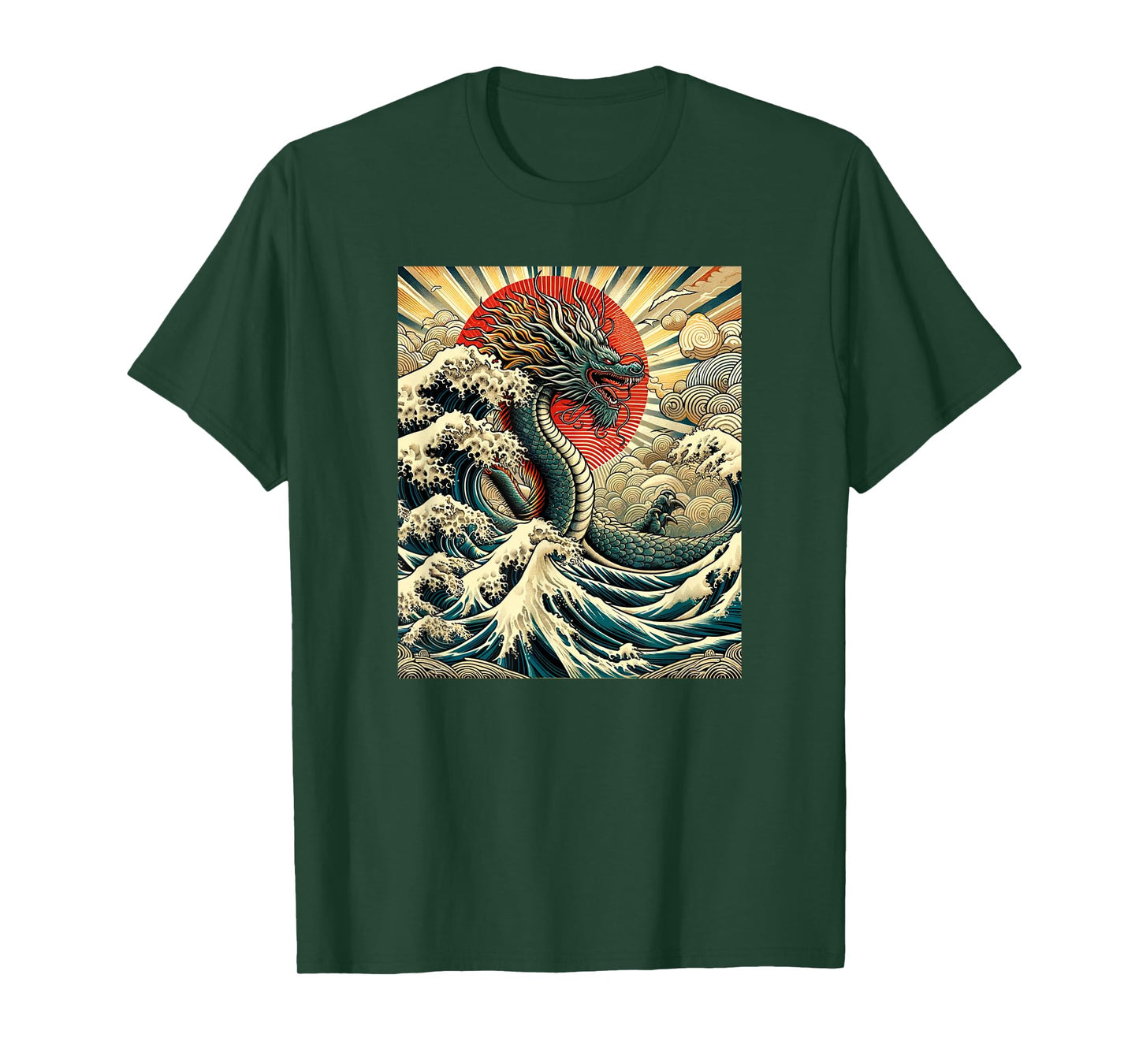 2024 Year of the Dragon with The Great Wave off Kanagawa T-Shirt