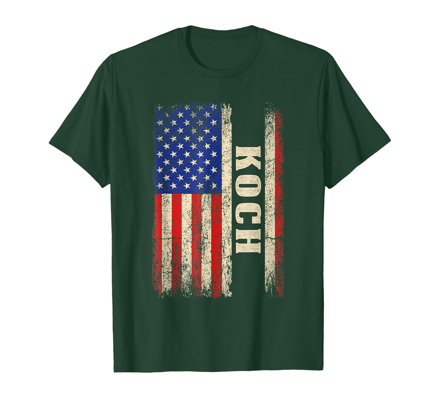 KOCH Last Name Shirt KOCH Name American Flag T-Shirt