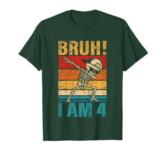4 Year Old Birthday Dabbing Boy Bruh It's My 4th Birthday T-Shirt
