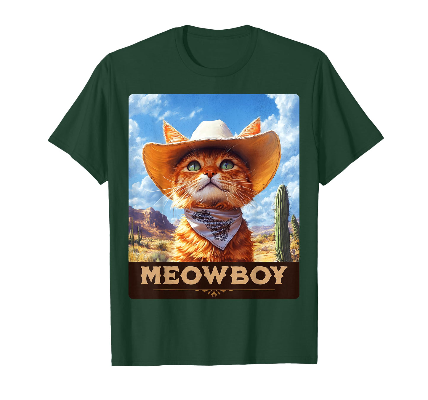 Meowboy: Cowboy Kitten, Western Whiskers, Cat T-Shirt