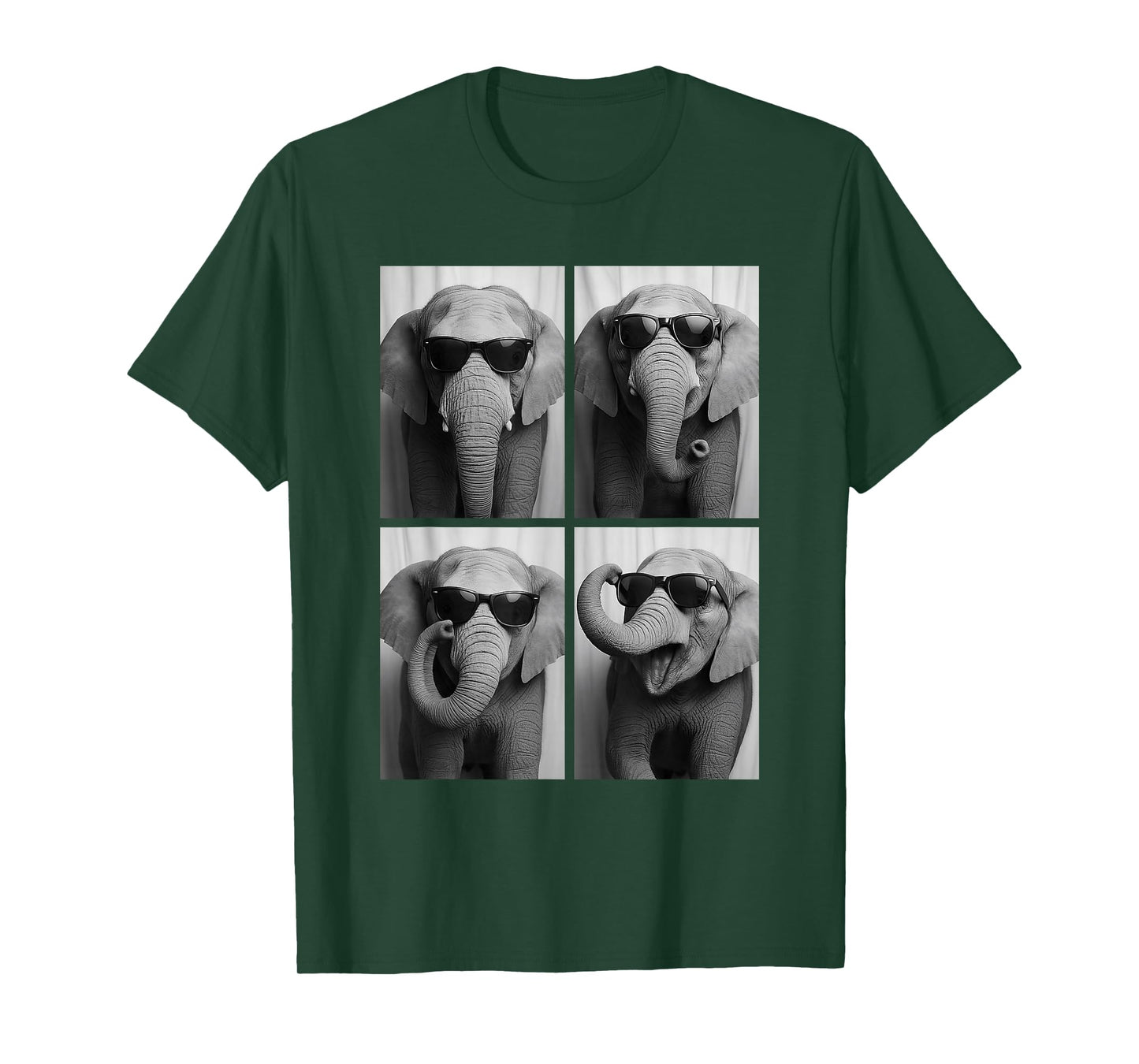 Cool Elephants Sunglasses Jungle African Animal Selfie Booth T-Shirt