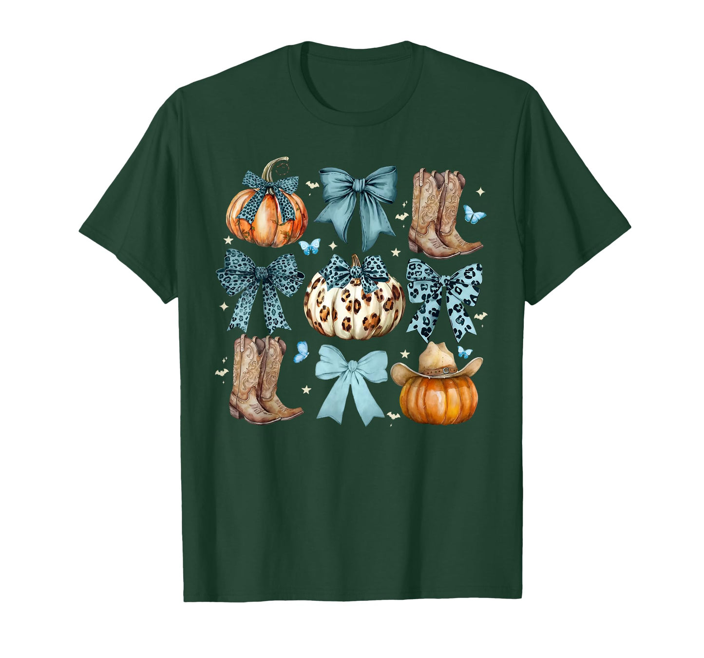 Pumpkin Coquette Bow Cowboy Western Thanksgiving Autumn Fall T-Shirt