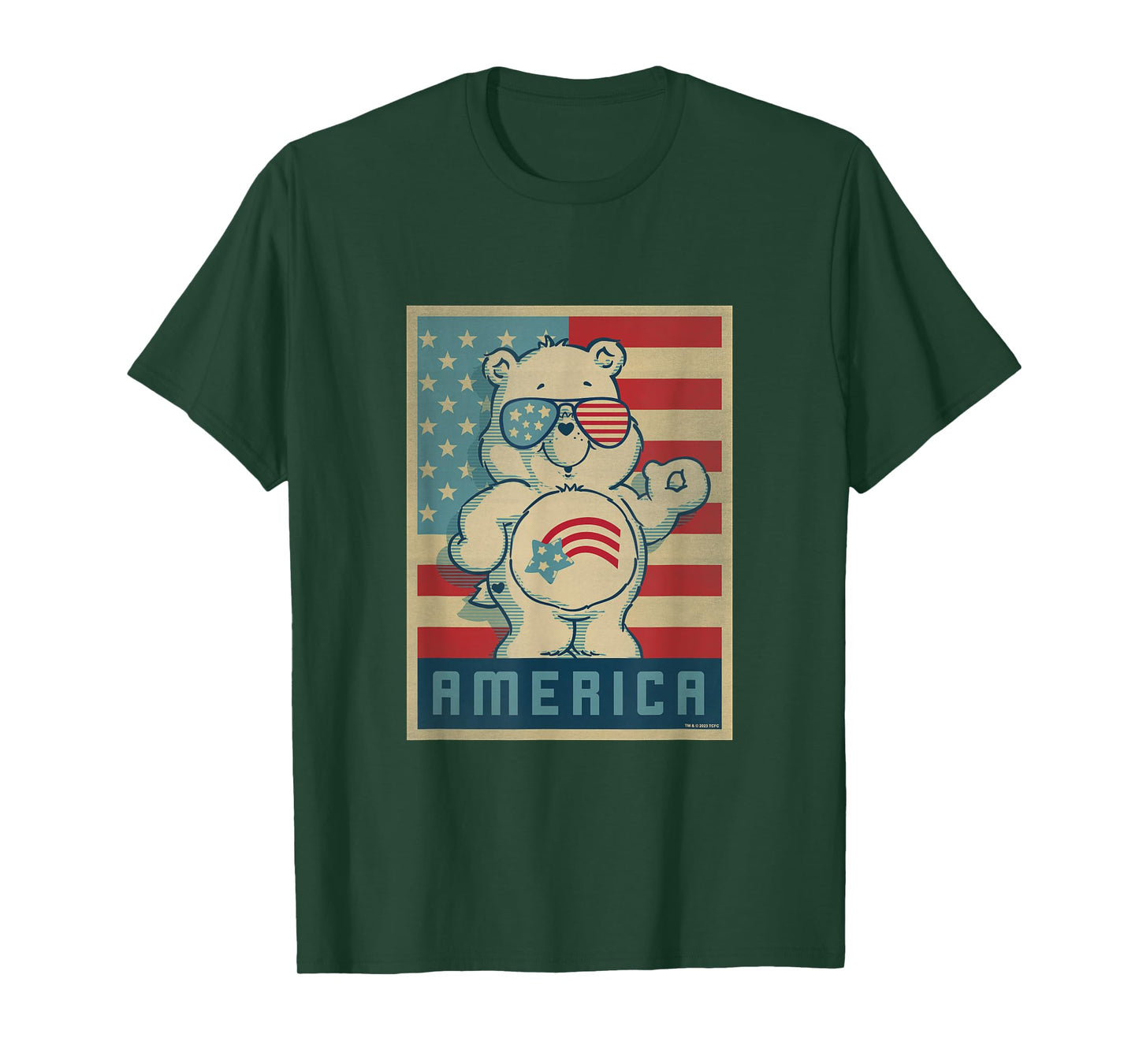 Care Bears 4th of July America Cares Vintage Flag Poster T-Shirt