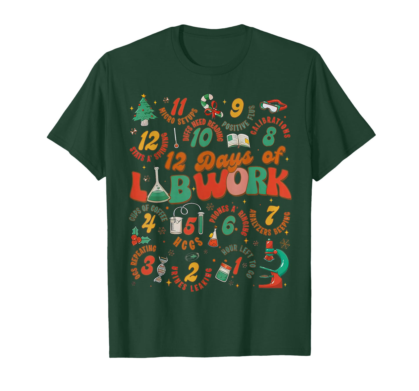 12 Days Of Lab Work, Melted Christmas - Chemist Christmas T-Shirt