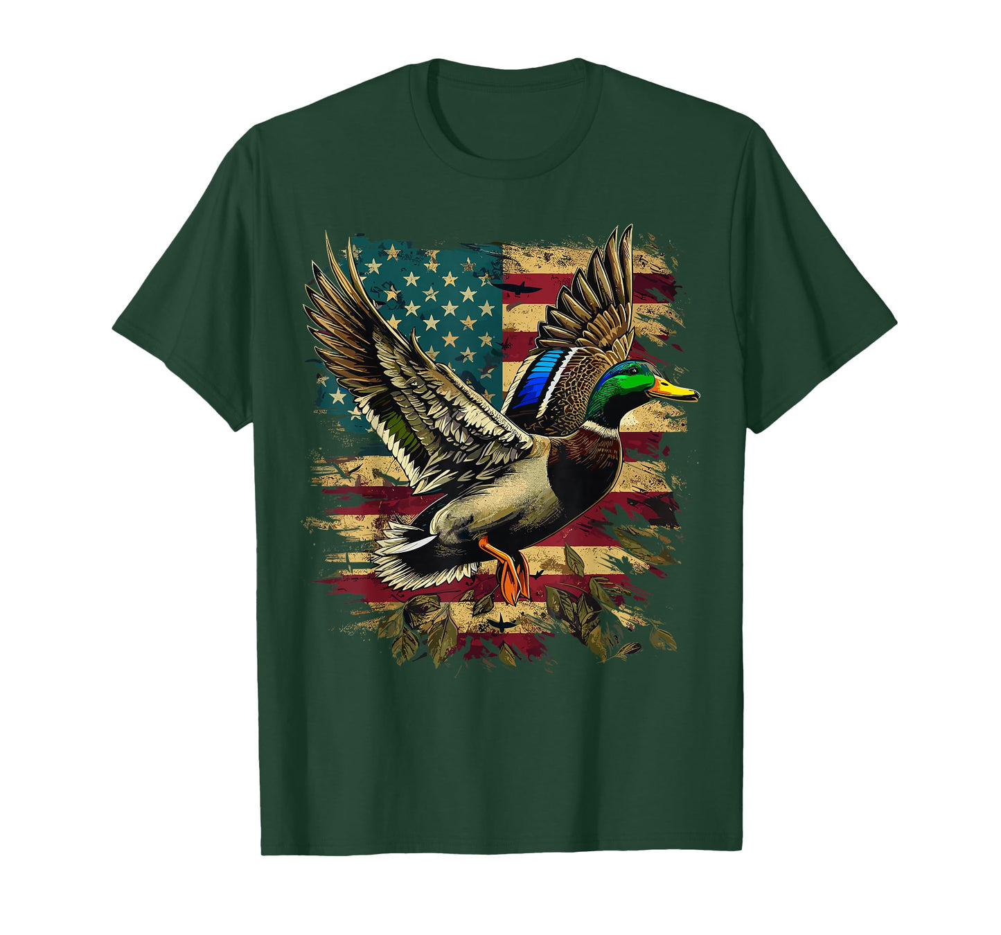 Duck Hunter American Flag Waterfowl Hunting T-Shirt