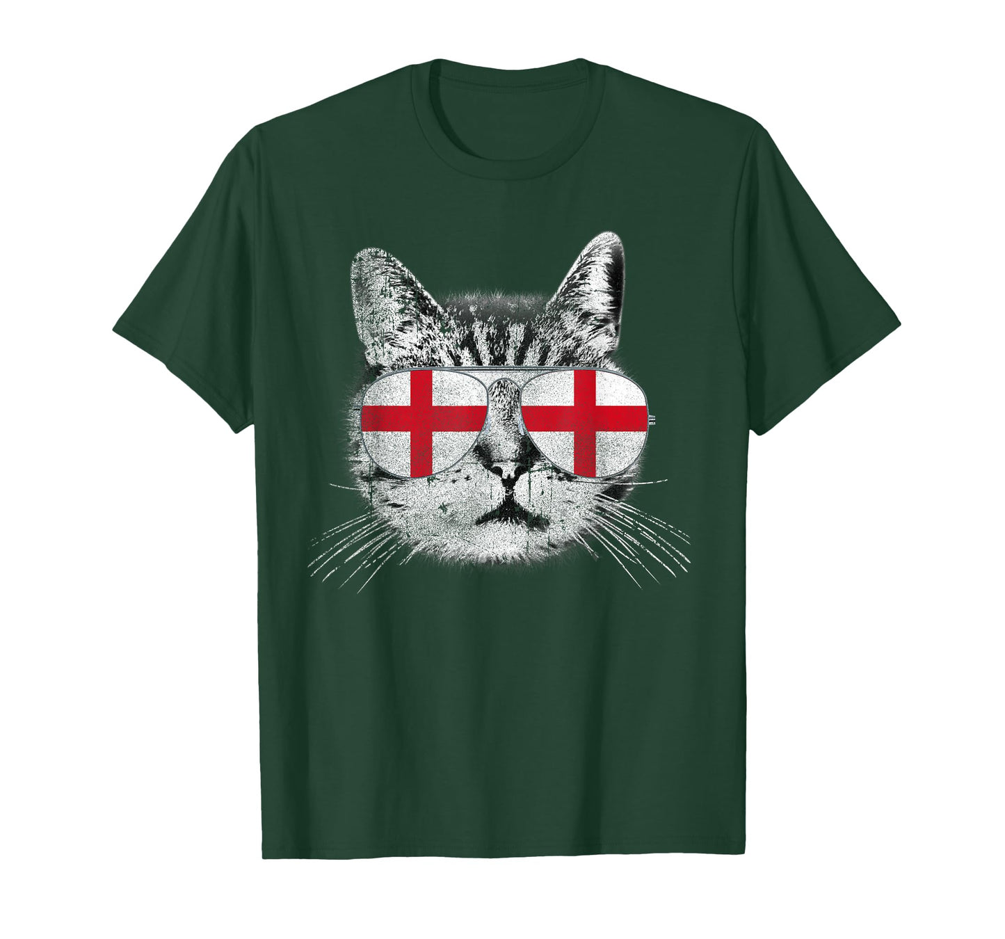 England - Flag Cat Vintage Men Women Graphic Cool T-Shirt