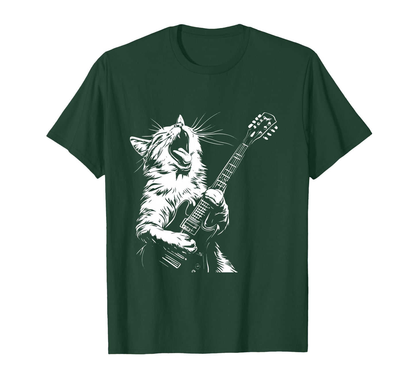 Funny Cat Playing Guitar Long Sleeve T-Shirt
