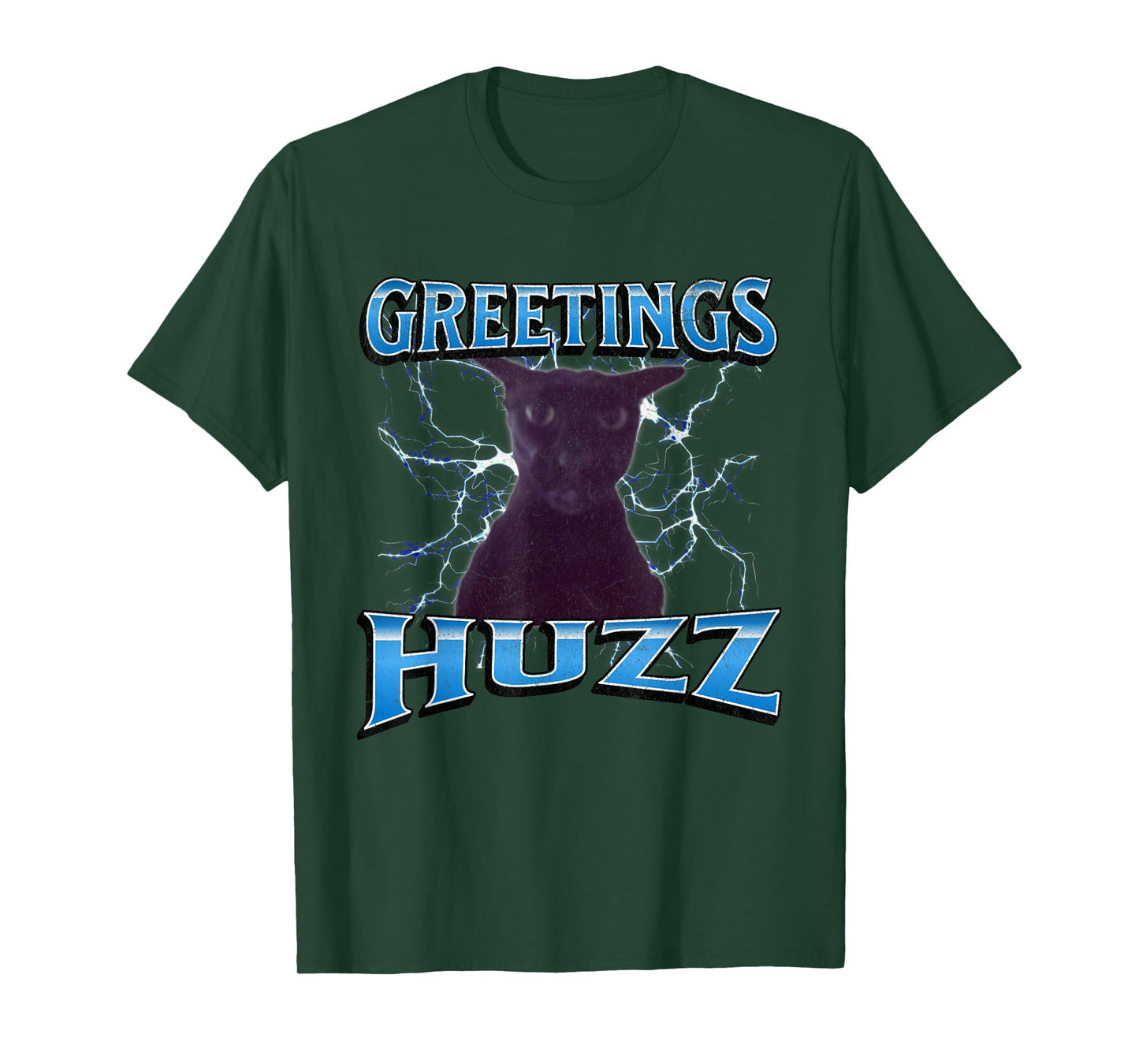 Greetings Huzz Funny Larry Cat Meme Bootleg Graphic T-Shirt for Men Women