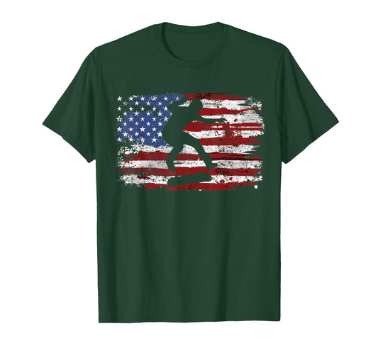 Skateboard Vintage USA Flag T-Shirt