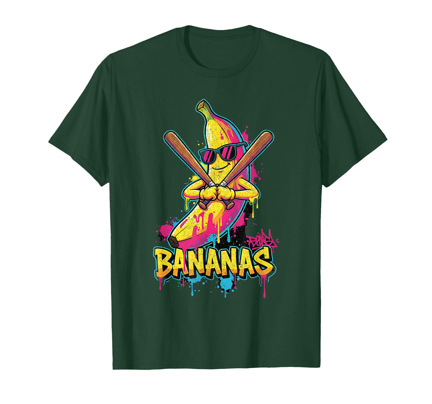 Baseball Banana Graffiti Urban Funny for Kids T-Shirt