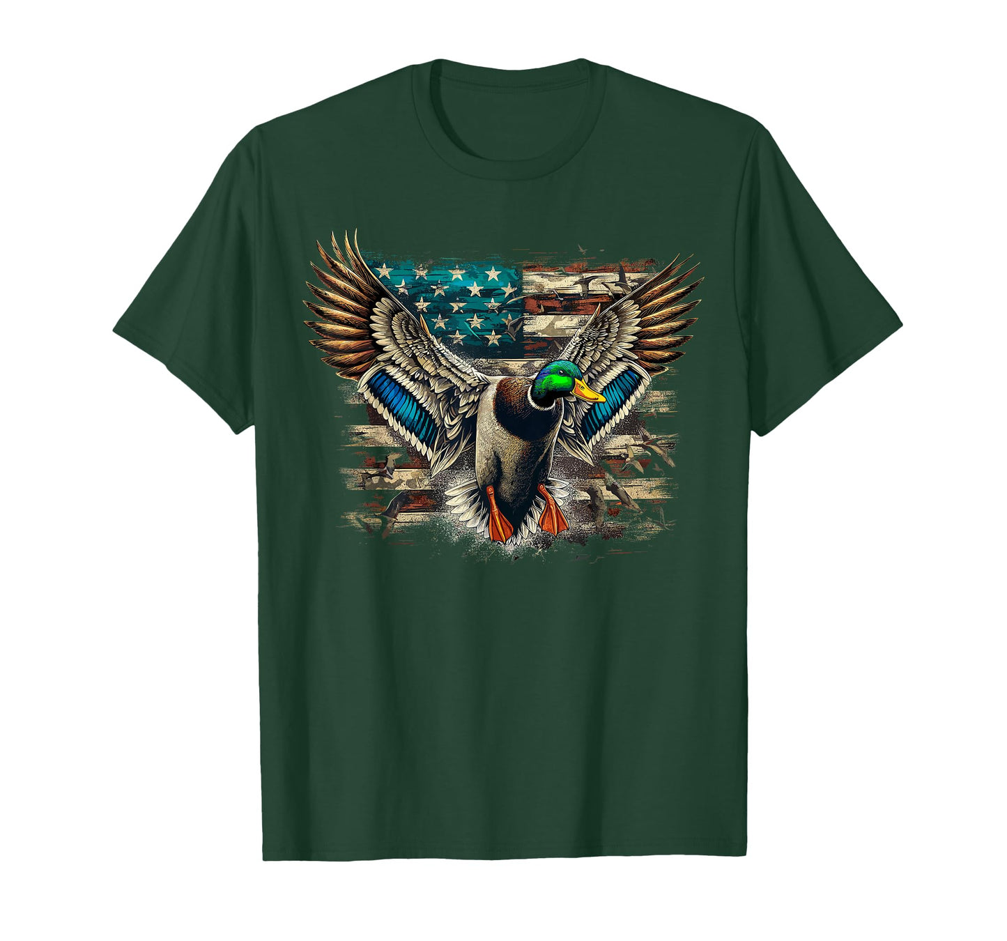 Duck American Flag Waterfowl Hunting T-Shirt