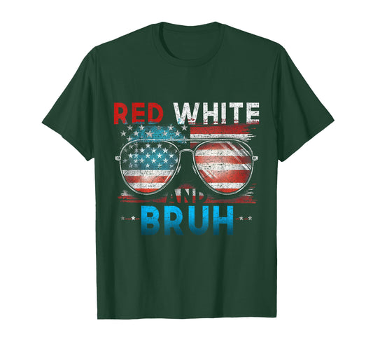 Red White And Bruh 4th Of July Funny America Patriotic T-Shirt