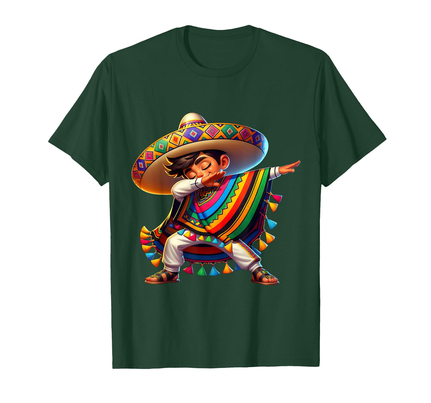 Mexican Boy Dabbing Poncho Cinco de Mayo T-Shirt