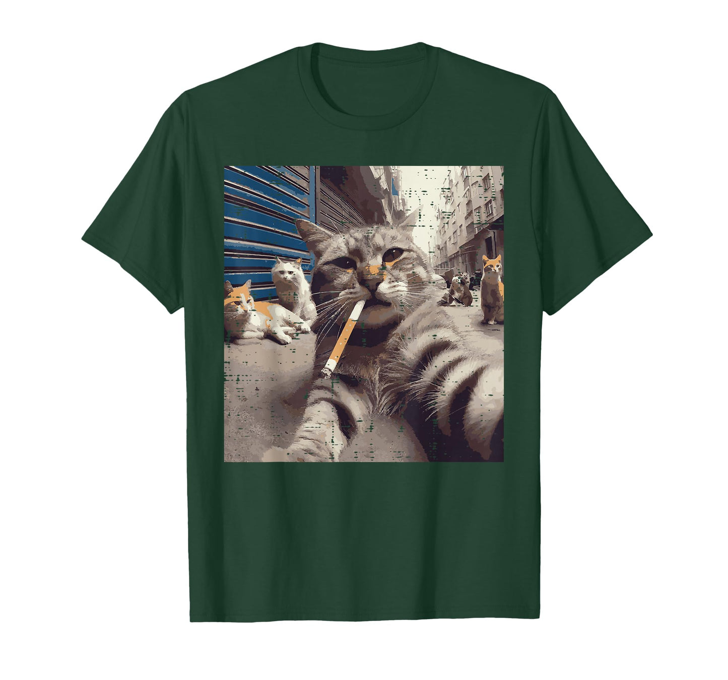 Cat Gangster Street Cats Selfie Funny Meme Humor Men Women T-Shirt