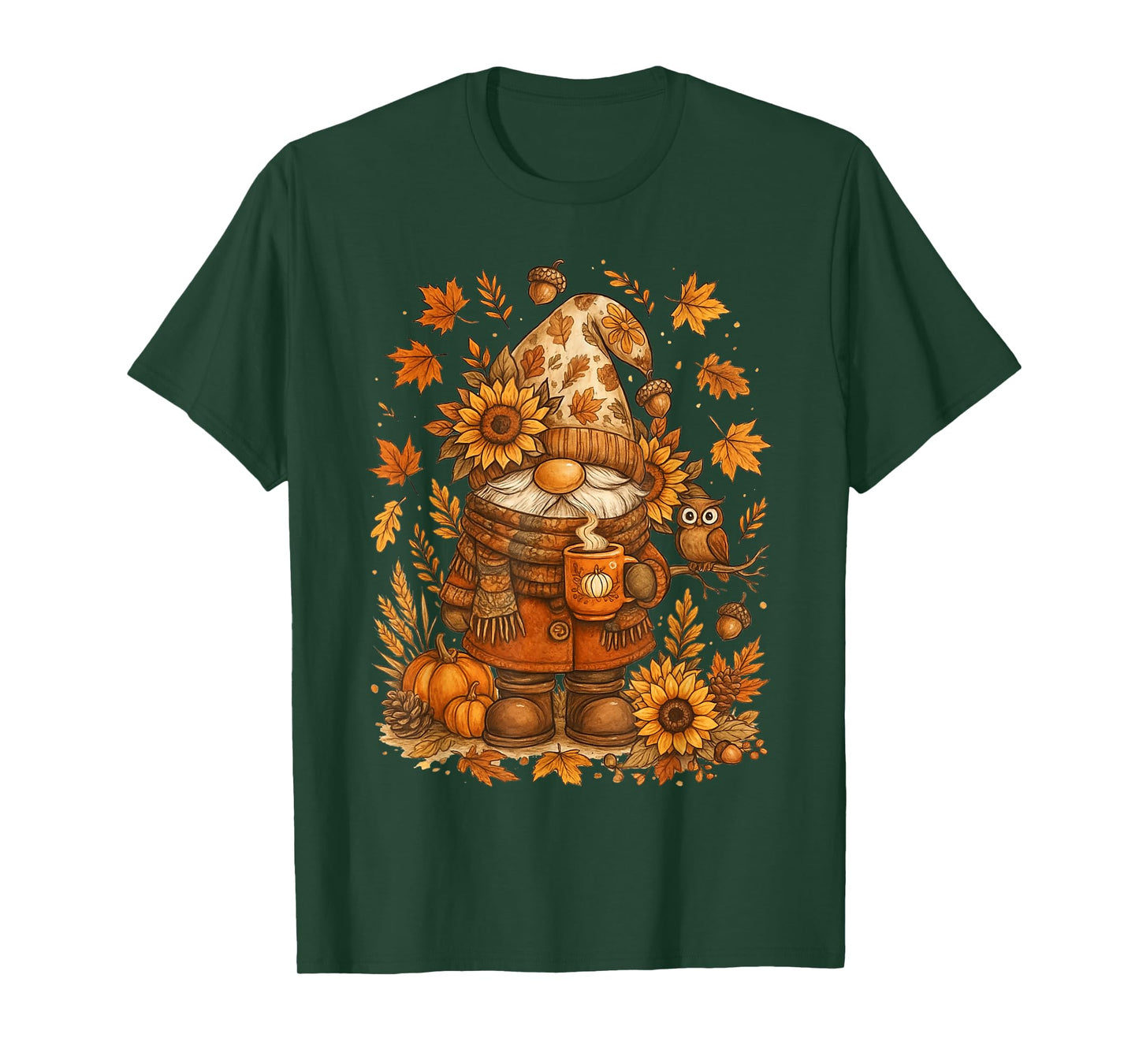 Happy Fall Y'all Gnome Pumpkin Autumn Thanksgiving Men Women T-Shirt