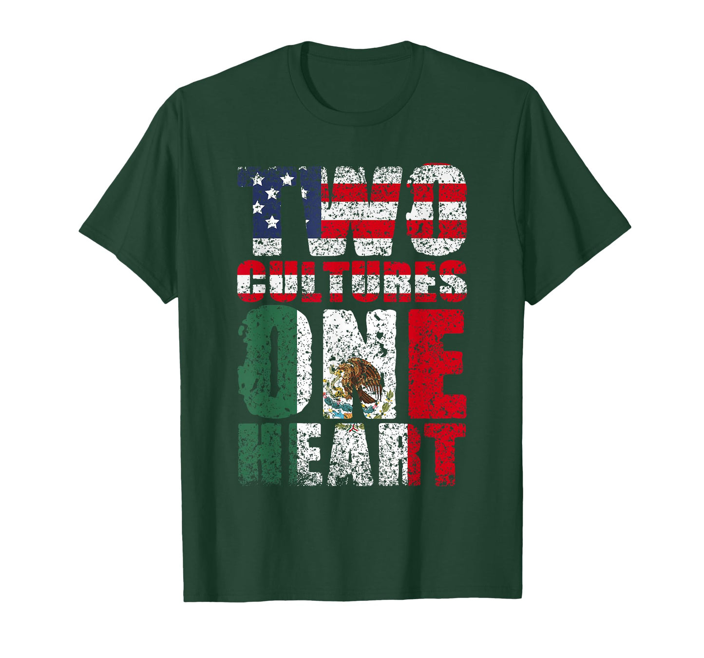 Zwei Kulturen EIN Herz Mexico USA Mexican American T-Shirt