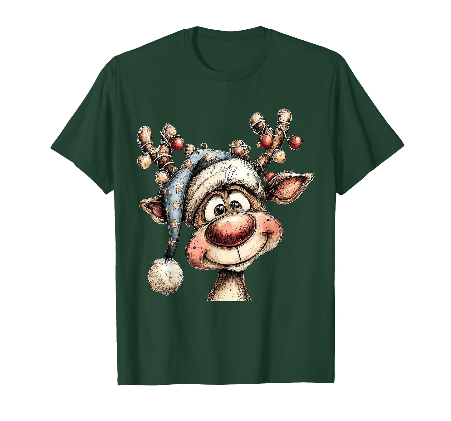 Merry Christmas Reindeer Men Women Family Matching Reindeer T-Shirt