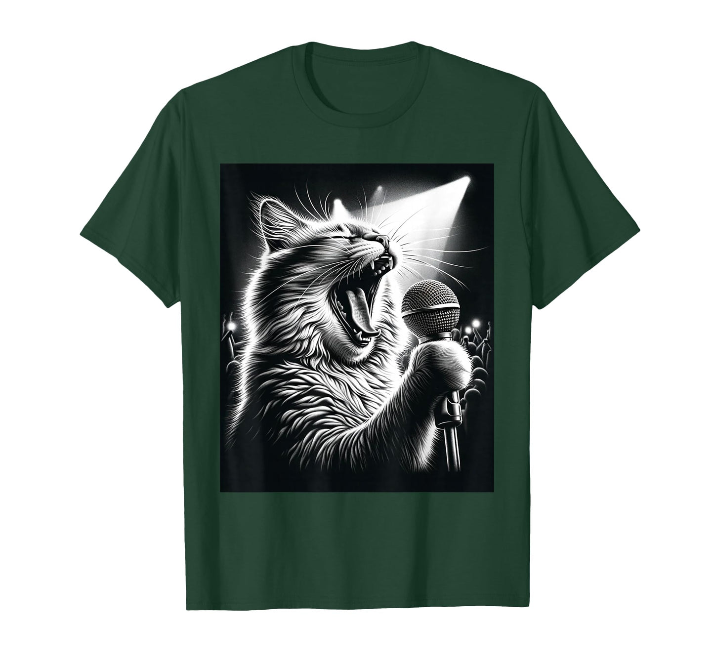 Band Musician Vocalist Singer Funny Cat Singing T-Shirt