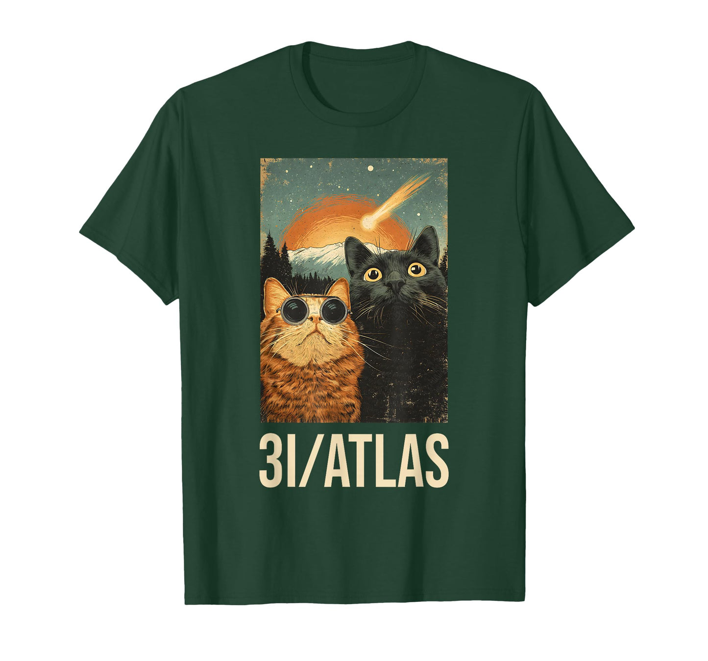 3I/Atlas Funny Cats & UFO Vintage Space Cat Lovers T-Shirt