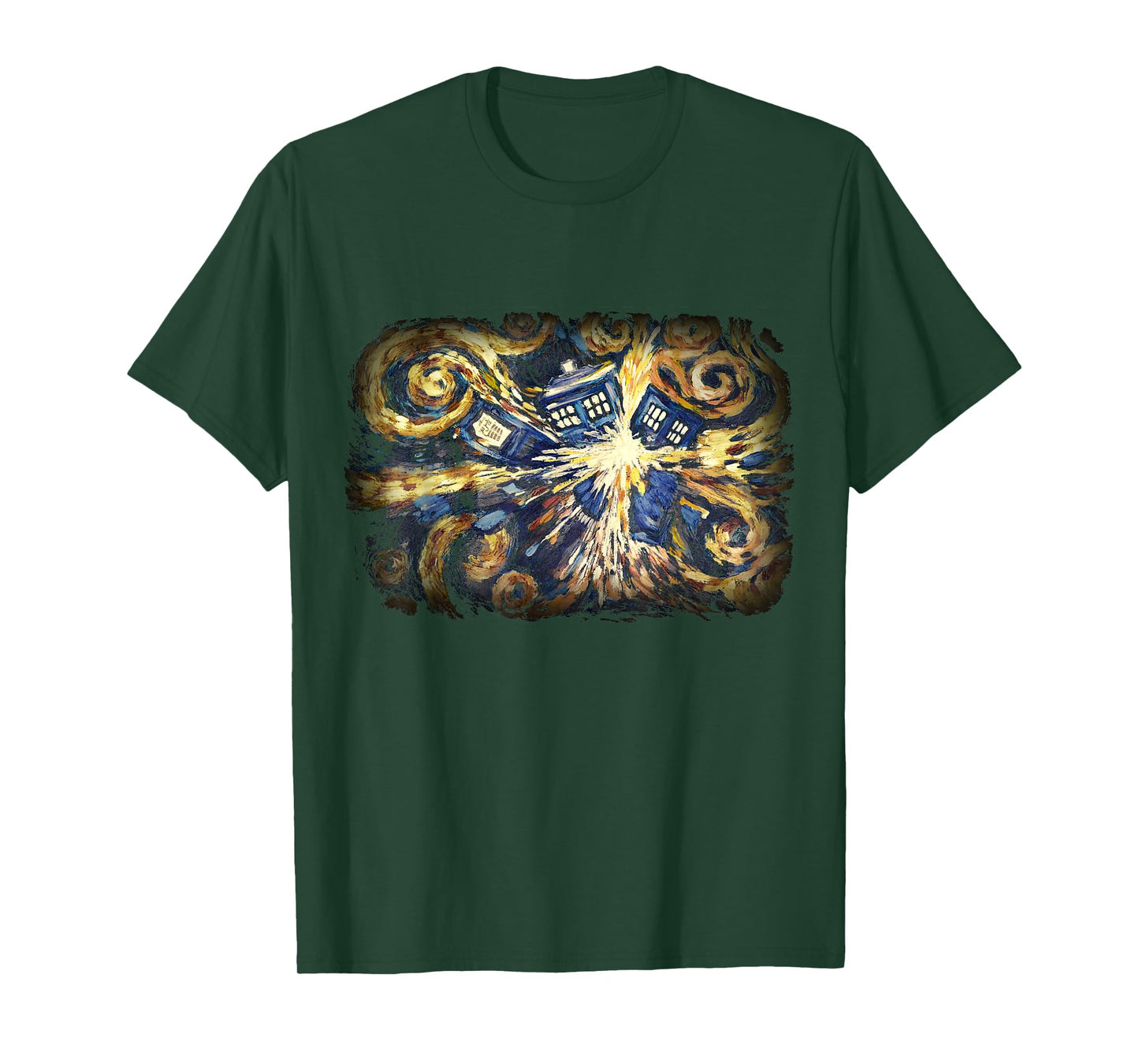Art Tardis Van Gogh Time Travel Sci-Fi Fan T-Shirt