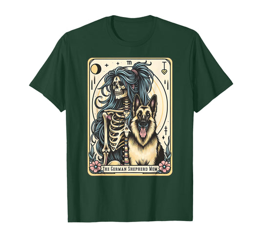 Retro German Shepherd Mom Tarot Card Witchy Vibes Dog Mom T-Shirt