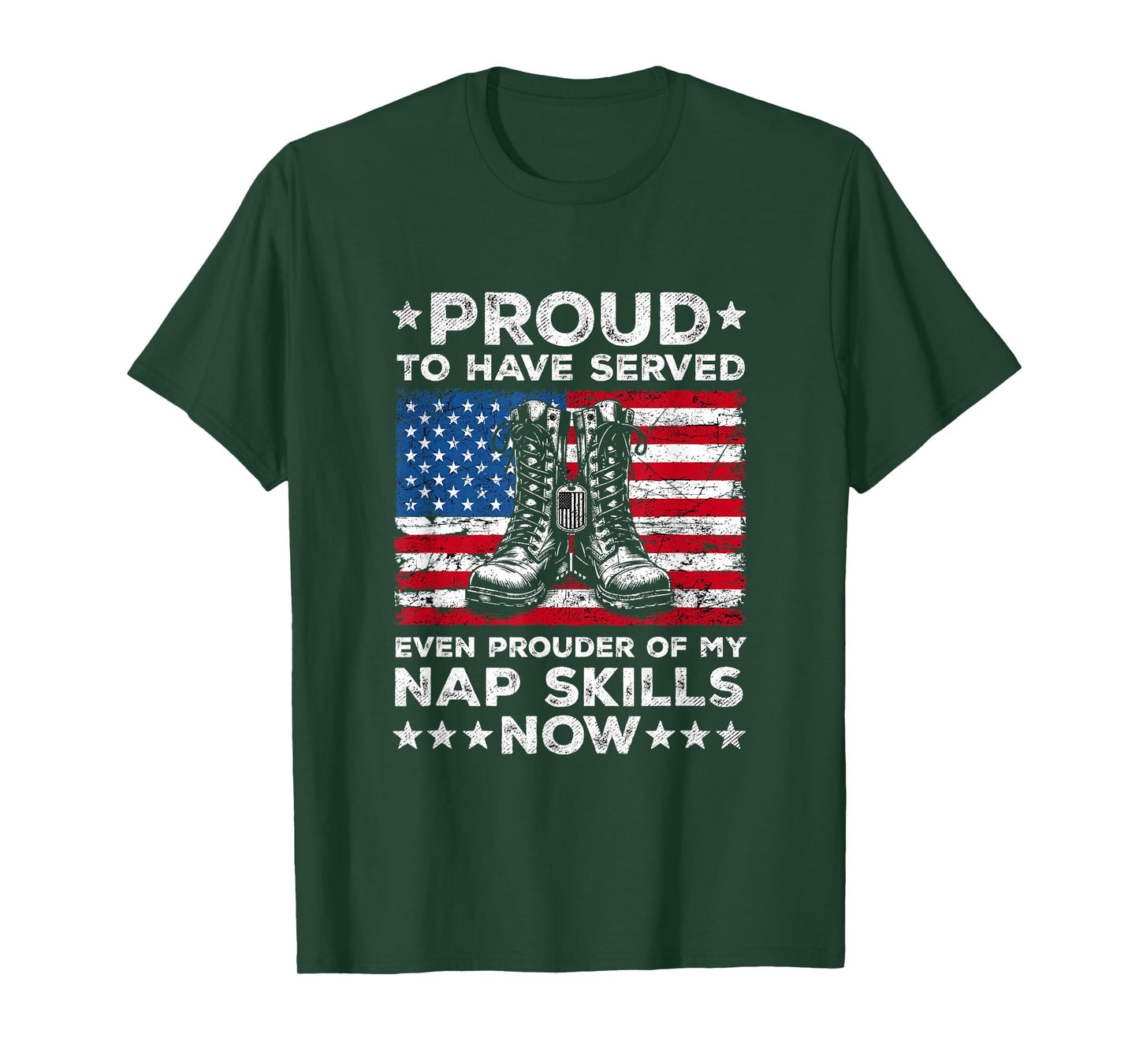 Proud to Have Served American Flag Sarcastic Quote Veteran T-Shirt
